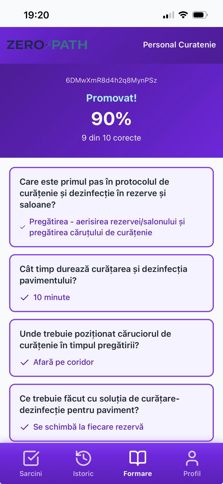 ZeroPath — Microlearning test result